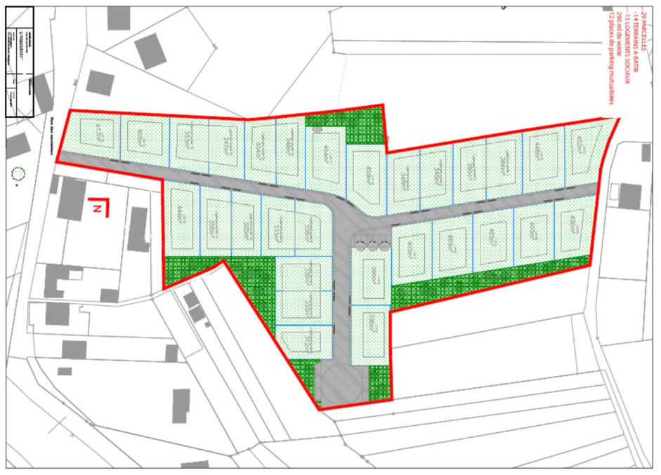 Plan d’aménagement d’un lotissement à Villeneuve-Saint-Germain