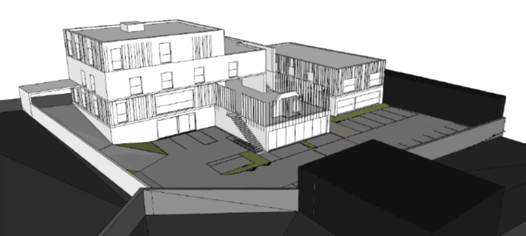 Plans 3D pour la construction d’un foyer d’insertion et de bureaux