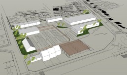 Plan vue aérienne 3D d'études de faisabilité sur terrains nus et sur existants sur la Commune de Chelles