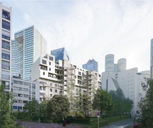 Plan 3d réaliste surélévation d’une résidence à Courbevoie