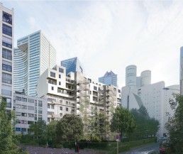 Plan 3d réaliste surélévation d’une résidence à Courbevoie