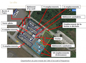 Plan vue aérienne rénovation de l’aire d’accueil des gens du voyage de Haguenau.